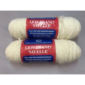 Vintage Lion Brand Sayelle Yarn Lot 2 4-Ply Worsted Dupont Orlon Acrylic
